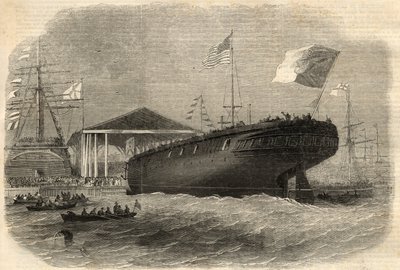 Te water laten van de Portugese korvet 