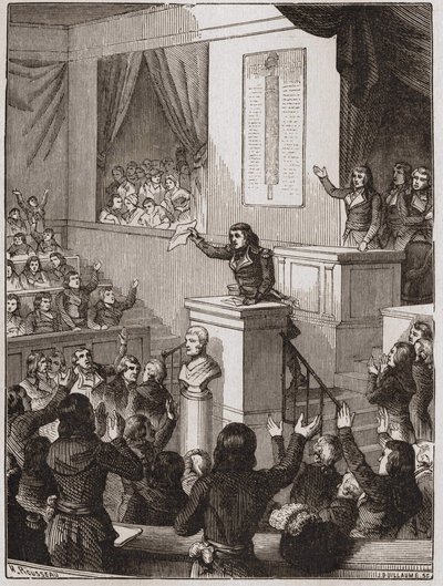 Lazare Nicolas Marguerite Carnot (bijgenaamd de organisator van de overwinning of de grote Carnot) aangekondigd op 1 september door Unknown artist