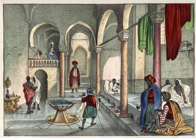 Le bain moure (openbaar bad) in Algiers circa 1830. in 