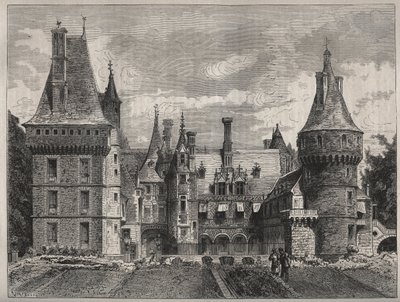 Het kasteel van Maintenon, Eure et Loir, Centre, Frankrijk gravure uit de 19e eeuw door Unknown artist