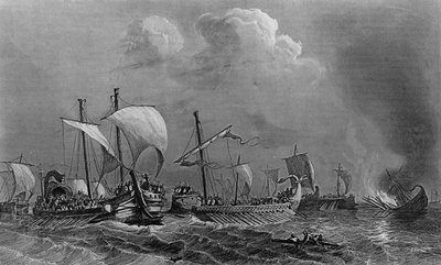 De slag bij Salamis en de nederlaag van Xerxes, 5e eeuw. In 