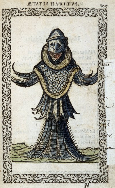De zeemonnik - in "Habits et effigies" door Jean Sluperius door Unknown artist