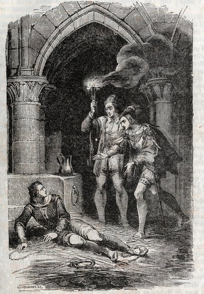 Leon (Leone) bevrijdt Roger (Ruggero, Ruggiero) - gravure van 1851 uit 