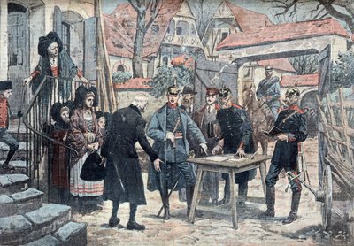 Les Alsace, mars 1918 (Duitse officieren op campagne in de Elzas, maart 1918) Illustratie overgenomen uit "Le pelerin" 10/03/1918 Collection privee Â door Unknown Artist
