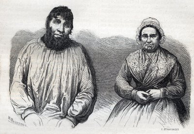 De echtgenoten Dumollard (Martin Dumollard (1810-1862) en zijn vrouw medeplichtige Marie Anne Martinet (1814-1875) door Unknown artist