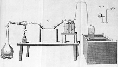 Les expériences de Lavoisier - in Opuscules physique et chimiques par Lavoisier door Unknown artist