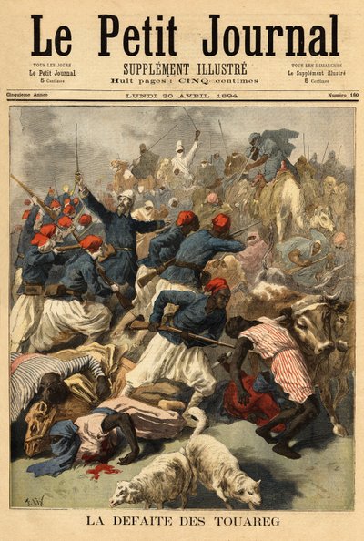 Luitenant-kolonel Joseph Joffre (1852-1931), commandant van de Franse troepen in Soedan (Frans Soedan, huidig Mali), onderwierp op 23 maart 1894 de Toeareg-stammen 