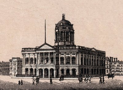 Liverpool, Engeland: uitzicht op het stadhuis. in 