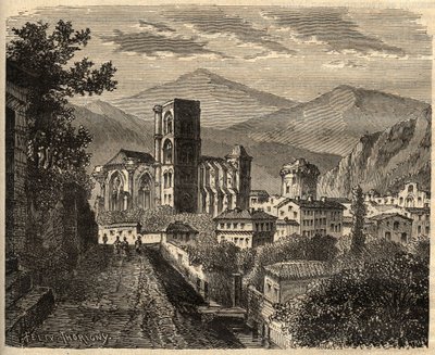 Lodève - Hérault - Frankrijk - gravure in 