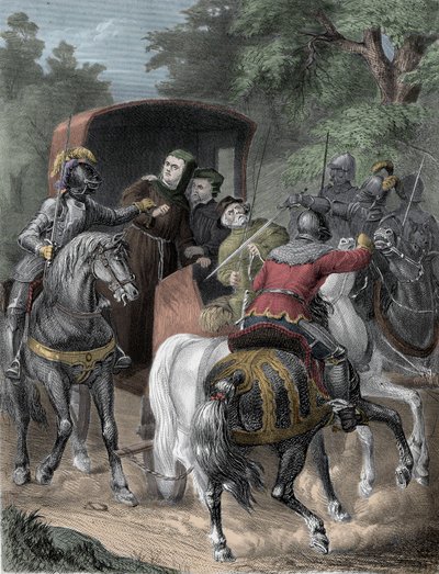 Luthers Ontvoering - De ontvoering van Maarten Luther (1483-1546) uit het Thüringer Woud op 4 mei door Unknown artist