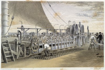 Machines voor het afwikkelen van kabels door Unknown artist