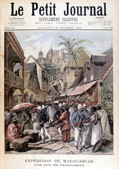 Madagaskar Expeditie: een straat in Tananarive - in 