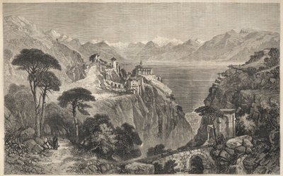 Madonna del Sasso, Zwitserland - Het klooster van Onze-Lieve-Vrouw van Sasso - nabij Locarno aan het Lago Maggiore - Kanton Ticino in Zwitserland - 1861. door Unknown artist