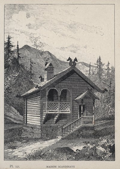 Maison Scandinavisch (Scandinavisch Huis) - gravure uit 1889 in 