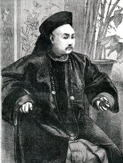 Mandarijn Tchung Hao (Chung How), Gravure 1868 door Unknown artist