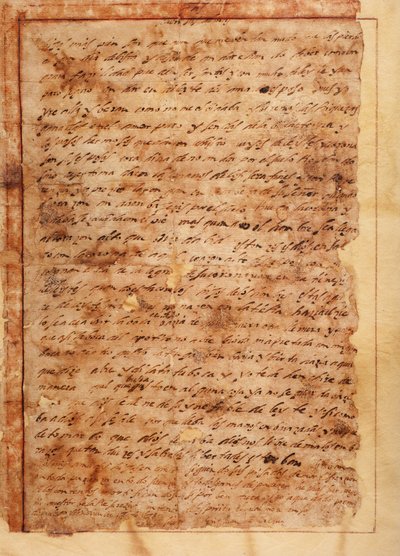 Manuscript. Brief nr. 7 aan de monniken van Beas de Segura. Papier. 18 november 1585 door Unknown artist