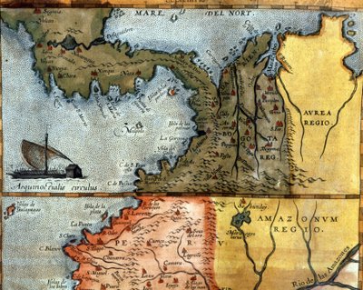 Kaart van Midden-Amerika. 16e eeuw door Unknown artist