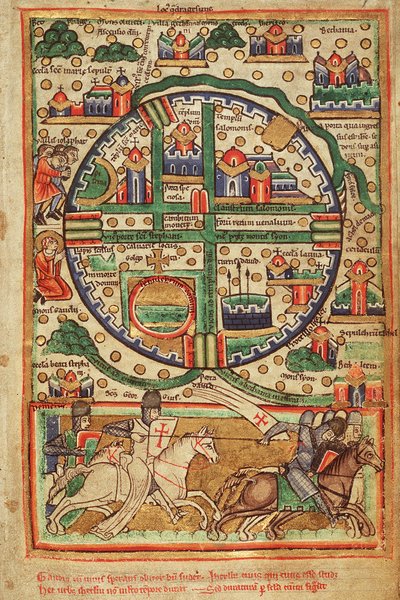 Kaart van Kruisvaarders Jeruzalem door Unknown artist
