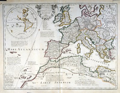 Kaart van Europa. Begin 17e eeuw. door Unknown artist