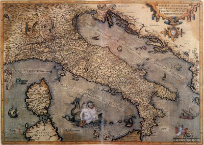 Kaart van Italië door Unknown artist