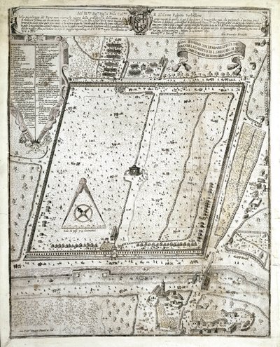 Kaart van het lazaret van Milaan tijdens de Grote Pest van Milaan in 1630 door Unknown artist