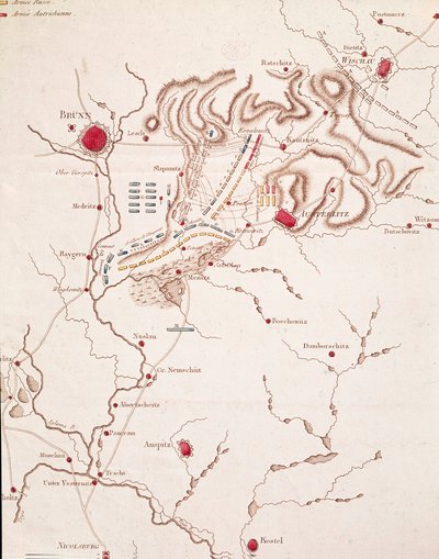 Kaart van de slag bij Austerlitz, 2 december 1805 door Unknown artist