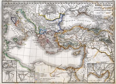 Kaart van het Perzische Rijk tijdens het bewind van Alexander de Grote. Atlas van 1865. door Unknown artist