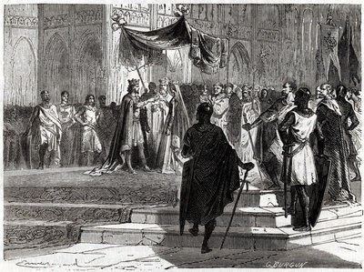 Huwelijk van Lodewijk de Jonge (1120 - 1180) met Alienor van Aquitanië (ook wel Eleonore van Guyenne genoemd) door Unknown artist