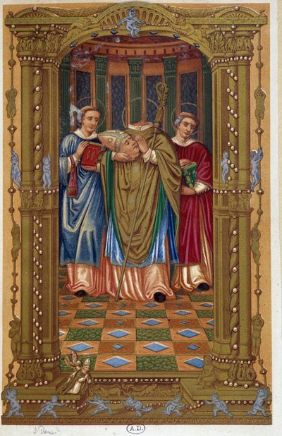 Martelaarschap van Sint Denis (met zijn hoofd in zijn armen), naar een 16e-eeuws document door Unknown artist