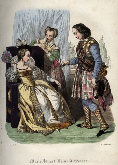 Maria, koningin van Schotland (1542-1587). Gravure uit 1842 in 