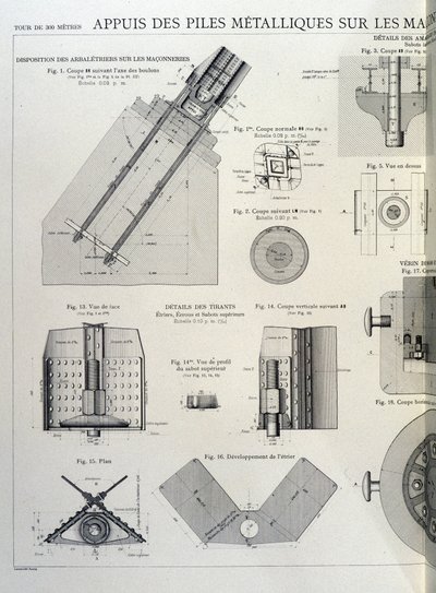 Metalen palen van de Eiffeltoren - industrieel ontwerp door Unknown artist