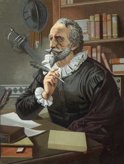 Miguel de Cervantes, Spaanse schrijver (1547 - 1616) naar 