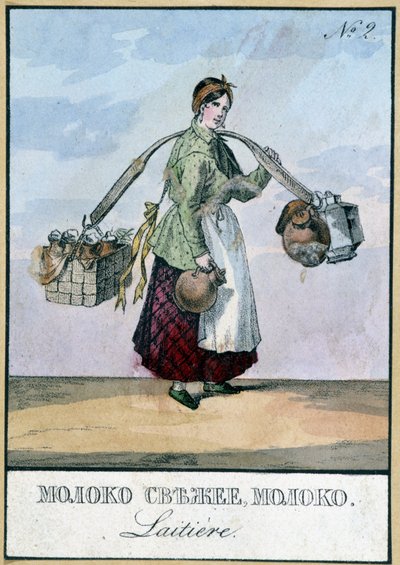 Melkhandelaar in Rusland, Bibl. van Arts Deco. door Unknown artist