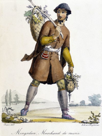 Mingrelien, druivenhandelaar in Rusland in de 19e eeuw door Unknown artist
