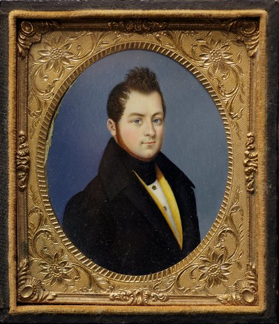 Miniatuurportret van Camillo Benso, graaf van Cavour (schilderij) door Unknown artist