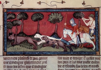 Miniatuur vossenjacht uit manuscript fr. 1297 