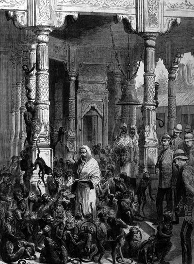 Aaptempel in Varanasi (voorheen Benares) in 1877. door Unknown artist