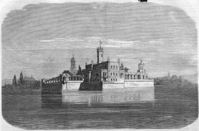 Montfort Kasteel aan het Bodenmeer in Duitsland. Gravure in 