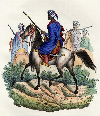 Moorse gendarmes belast met de politie van Algiers door het Franse leger van Afrika, getraind in 1831 en ontbonden in 1841. In 