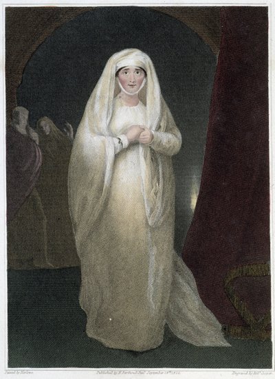 Mevrouw Siddons, in de rol van Lady Macbeth in Shakespeare