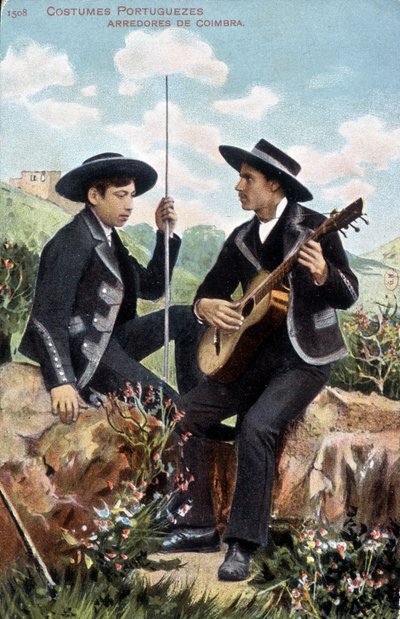 Muzikanten in Portugese kostuums. Arredores de Coimbra door Unknown artist