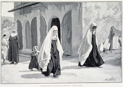 Moslimvrouwen in Bosnië. In Tour du monde 1/1896 door Unknown artist