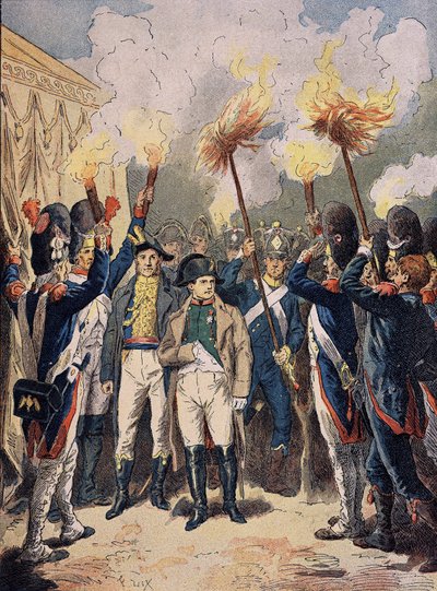 Napoleon en zijn leger, in december 1805, de vooravond van Austerlitz door Unknown artist