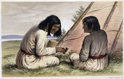 Nasquapee indianen: "Otelne, de tong; Arkaskhe, de pijl" - in "Exploration of the Labrador Peninsula" door Hind, Henri Youle door Unknown artist