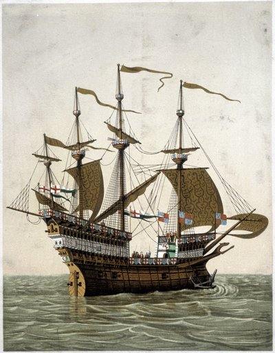 Schip van Hendrik VIII (1520) van Engeland - volgens J. Holbein door Unknown artist