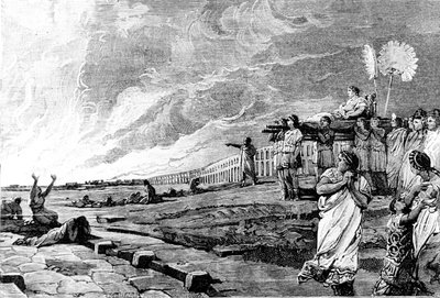 Nero observeert de brand van Rome door Unknown artist