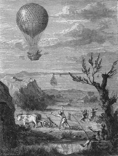 Nicolas Blanchard en Dr. Jefferies vertrokken van de kust van Dover op 7 januari door Unknown artist