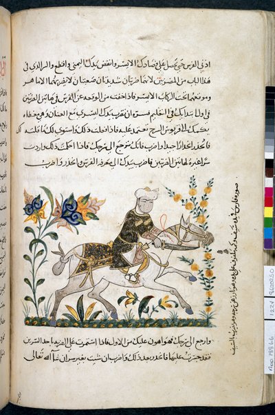 Nihāyat al-suʾel wa-al-umnīyah fī taʿlīm al-furūsīyah, Add MS 18866, f.122v, c.1371 door Unknown artist