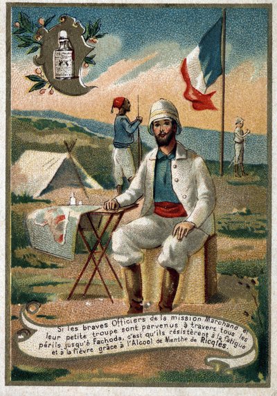 Officier van de Marchand-missie. 19e-eeuwse chromolithografie door Unknown artist