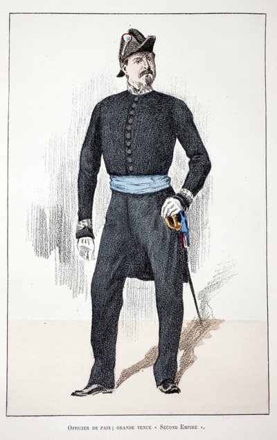 Vredesofficier, Groot Tweede Keizerrijk (1852-1870). Kleurenets, voor illustratie 